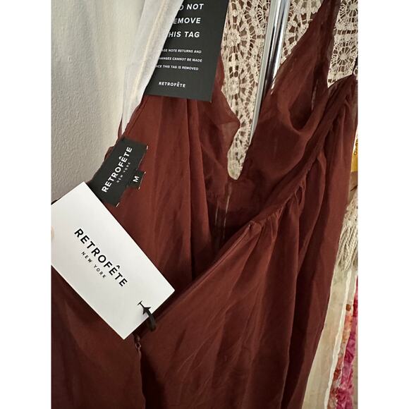 retrofete Arlet Chiffon Dress in Chestnut - Picture 12 of 16